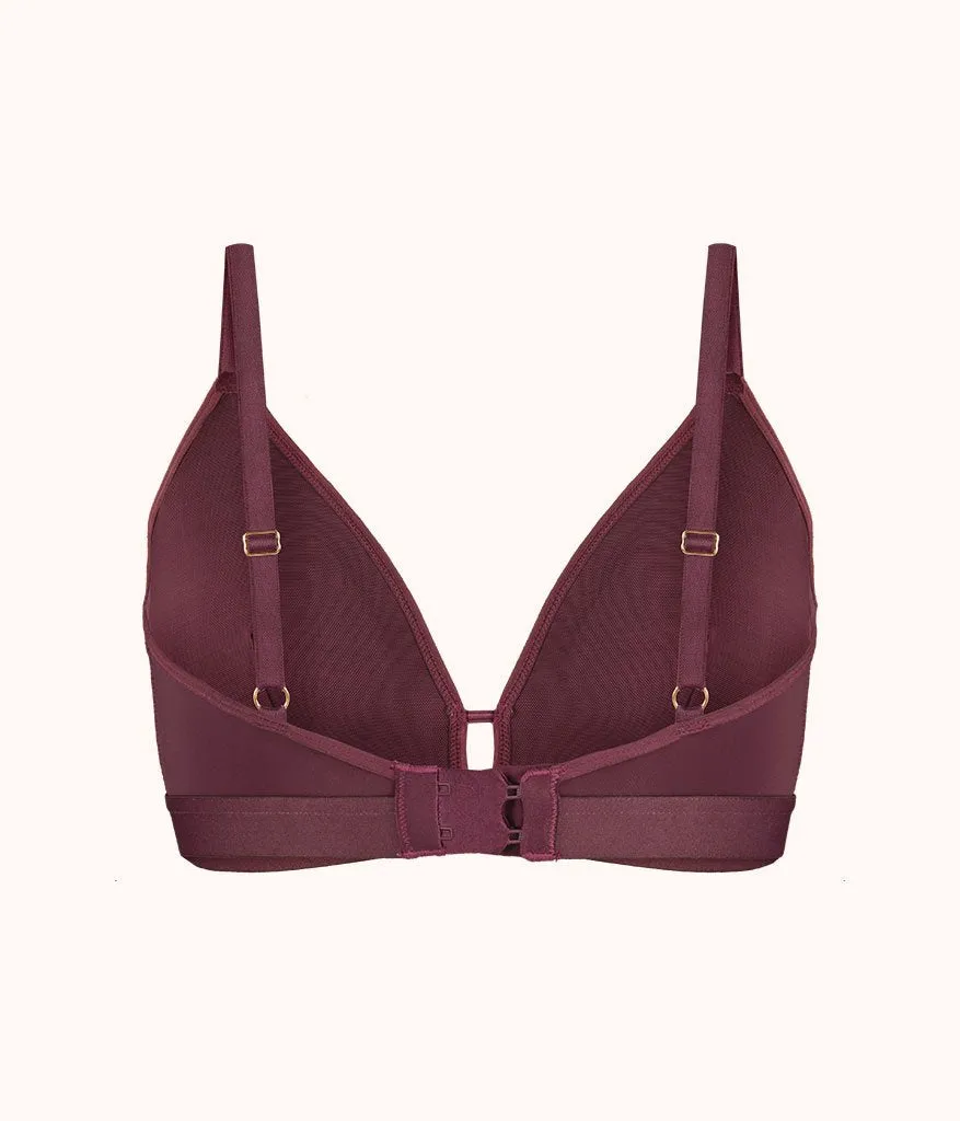The Luxe Trim Busty Bralette: Plum