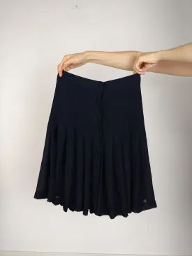 The Pleated Skirt | Vintage mini midi skirt black navy blue S