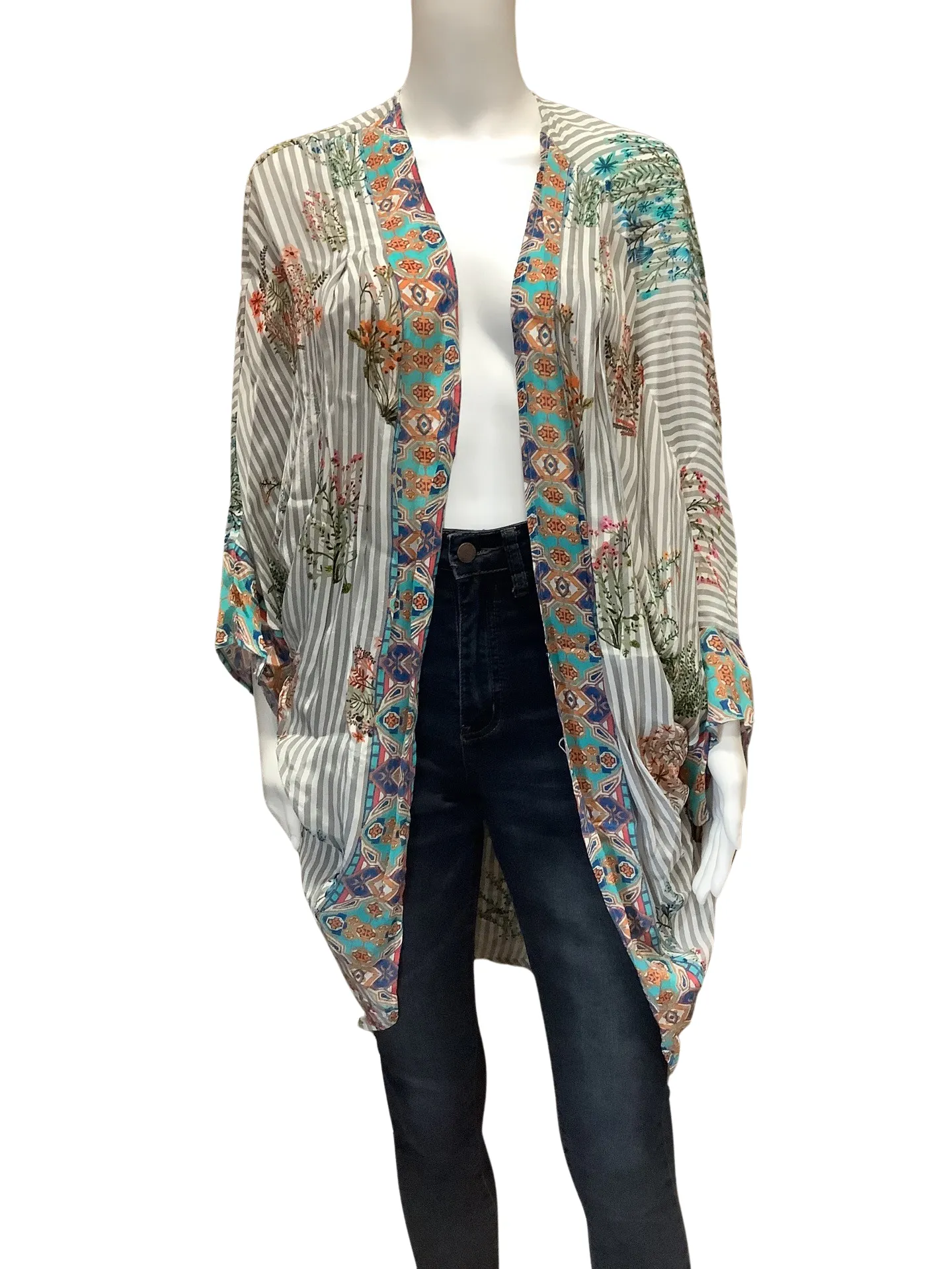 Tolani Women's Cardigan Silk Floral Print Size: OS