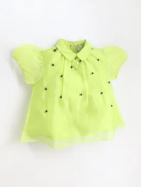 Trendy Neon Green Girls Top