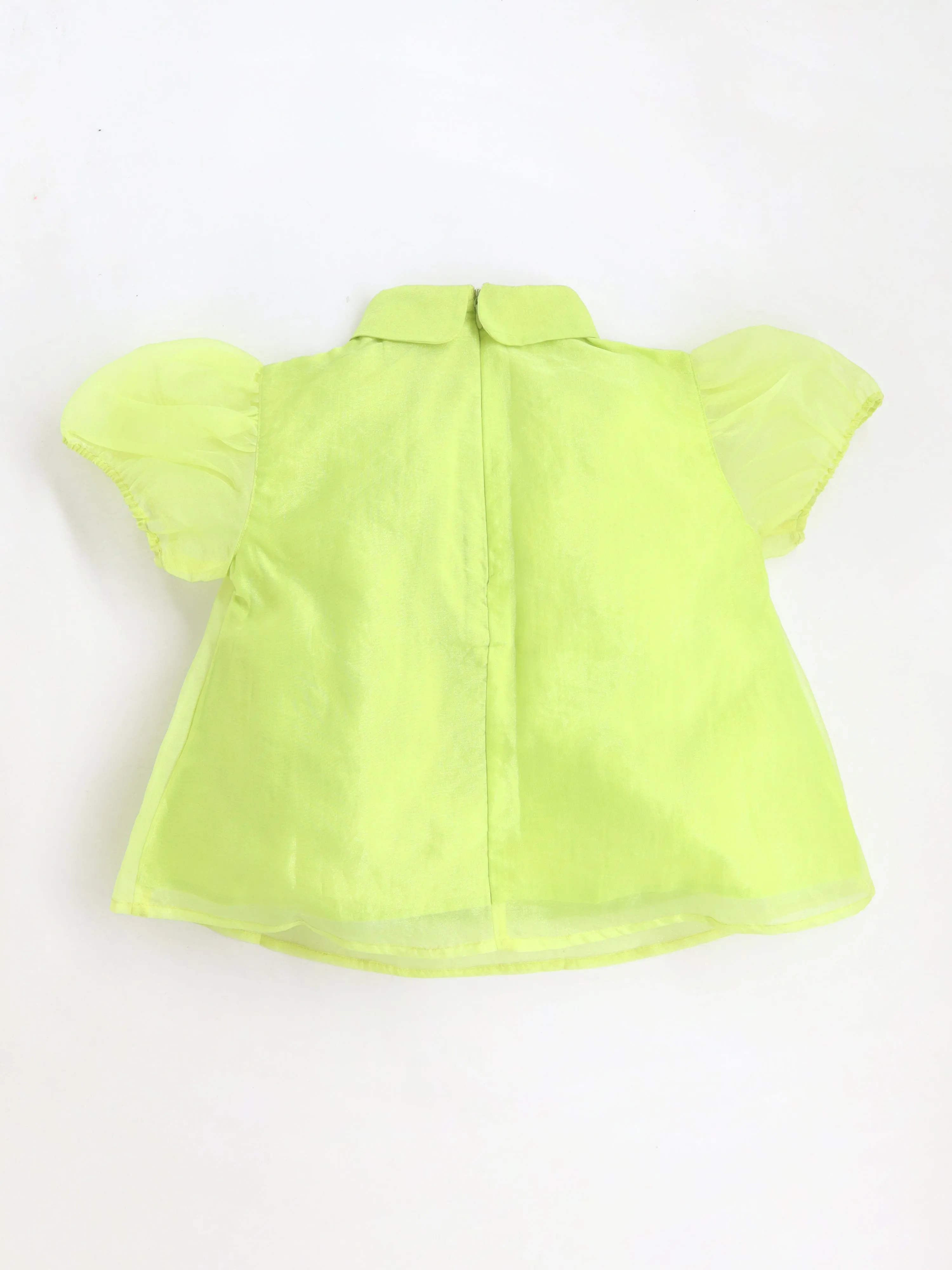 Trendy Neon Green Girls Top