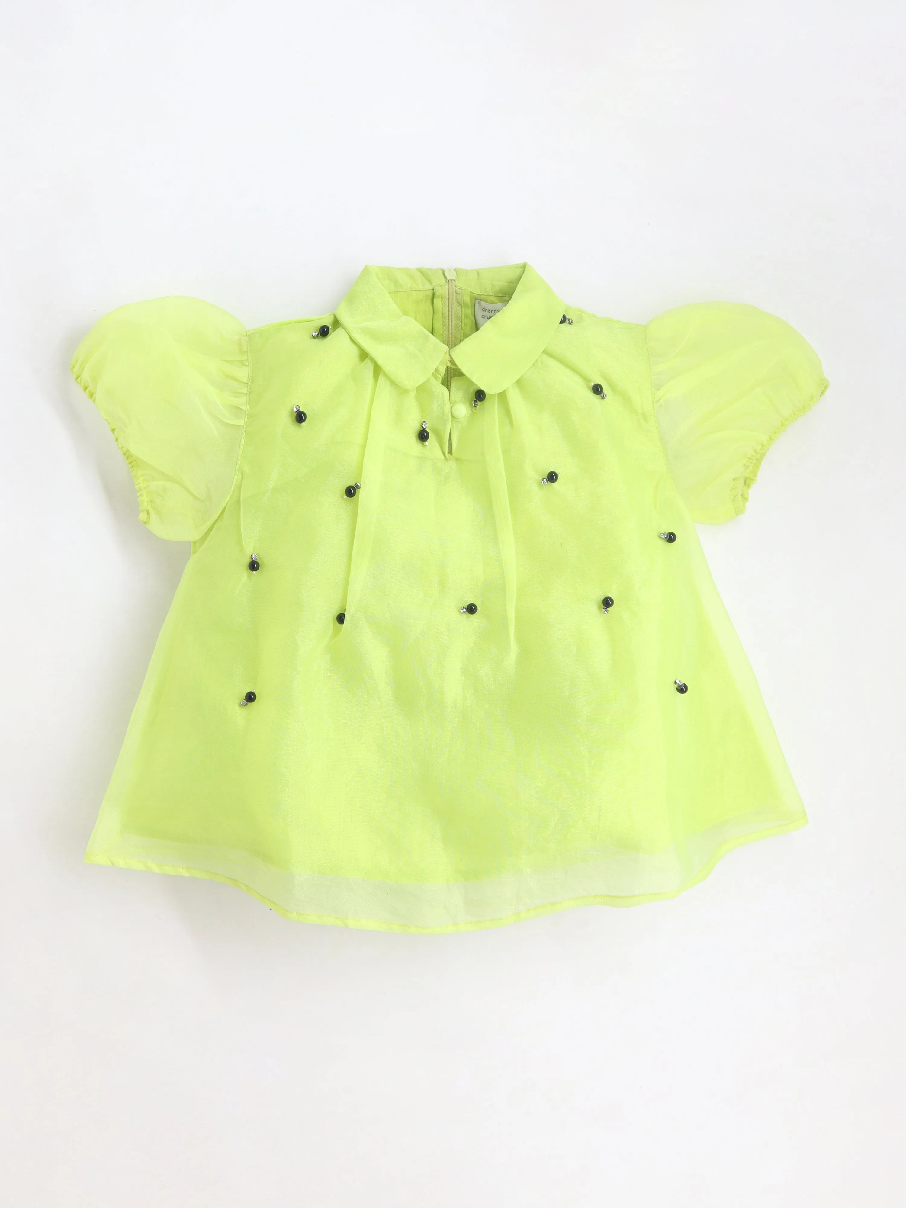 Trendy Neon Green Girls Top