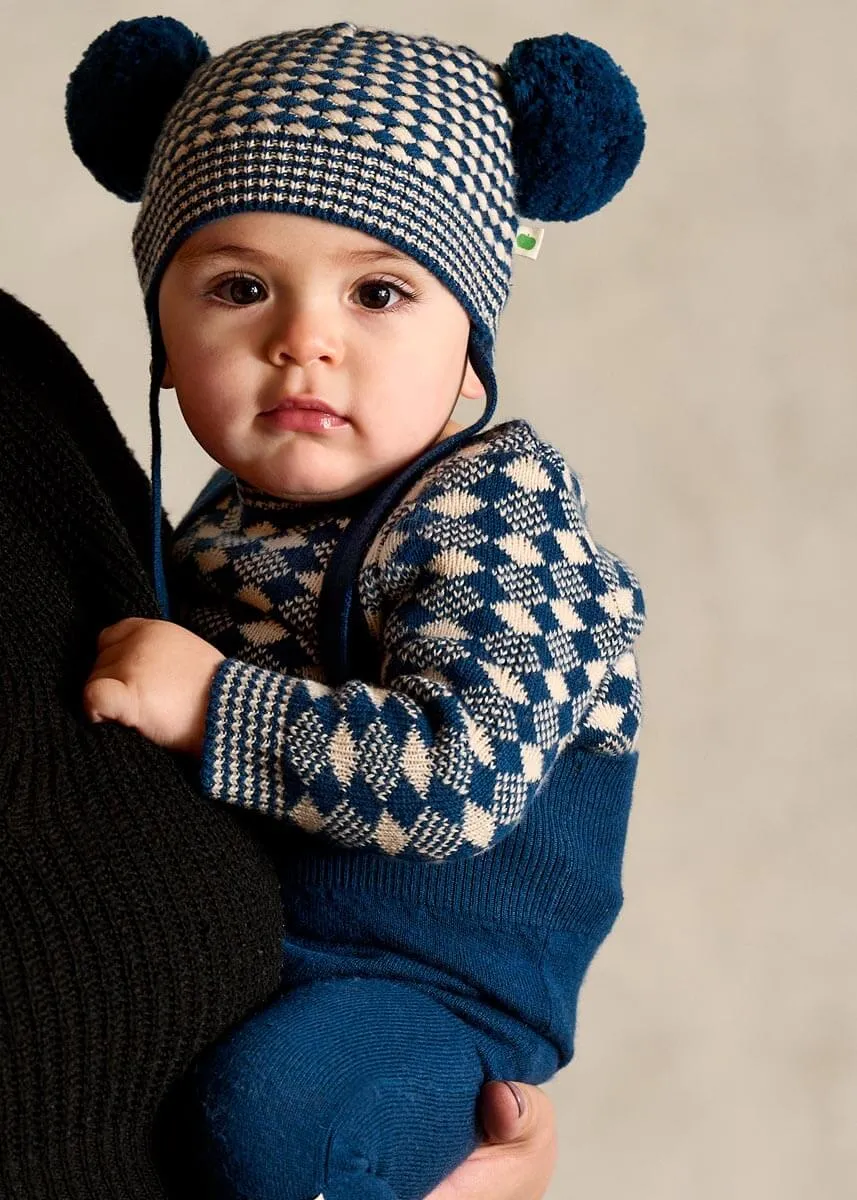 Truffle Set - Navy Mix Sweater & Dungaree Set