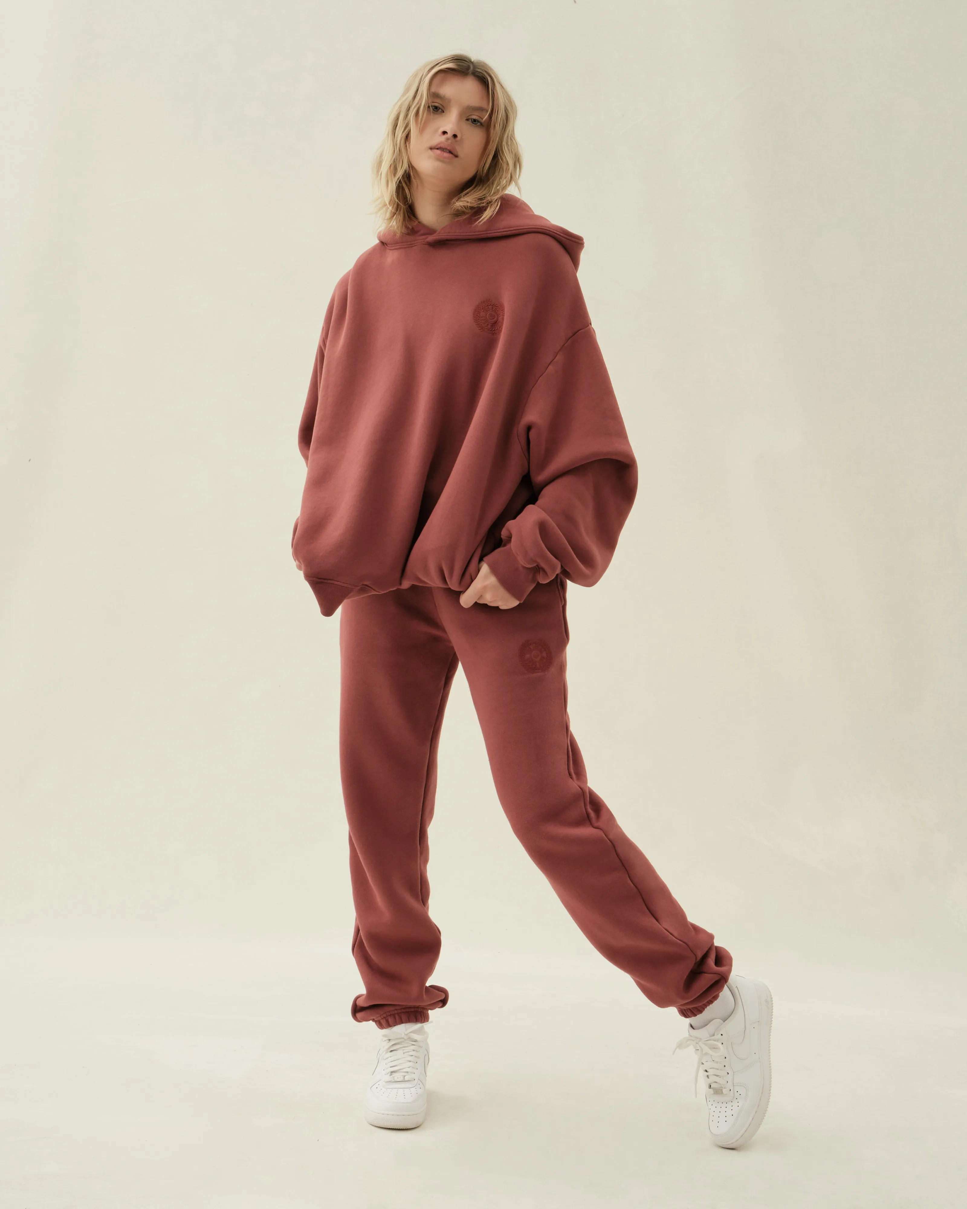 Vitals Hoodie in Brick Red