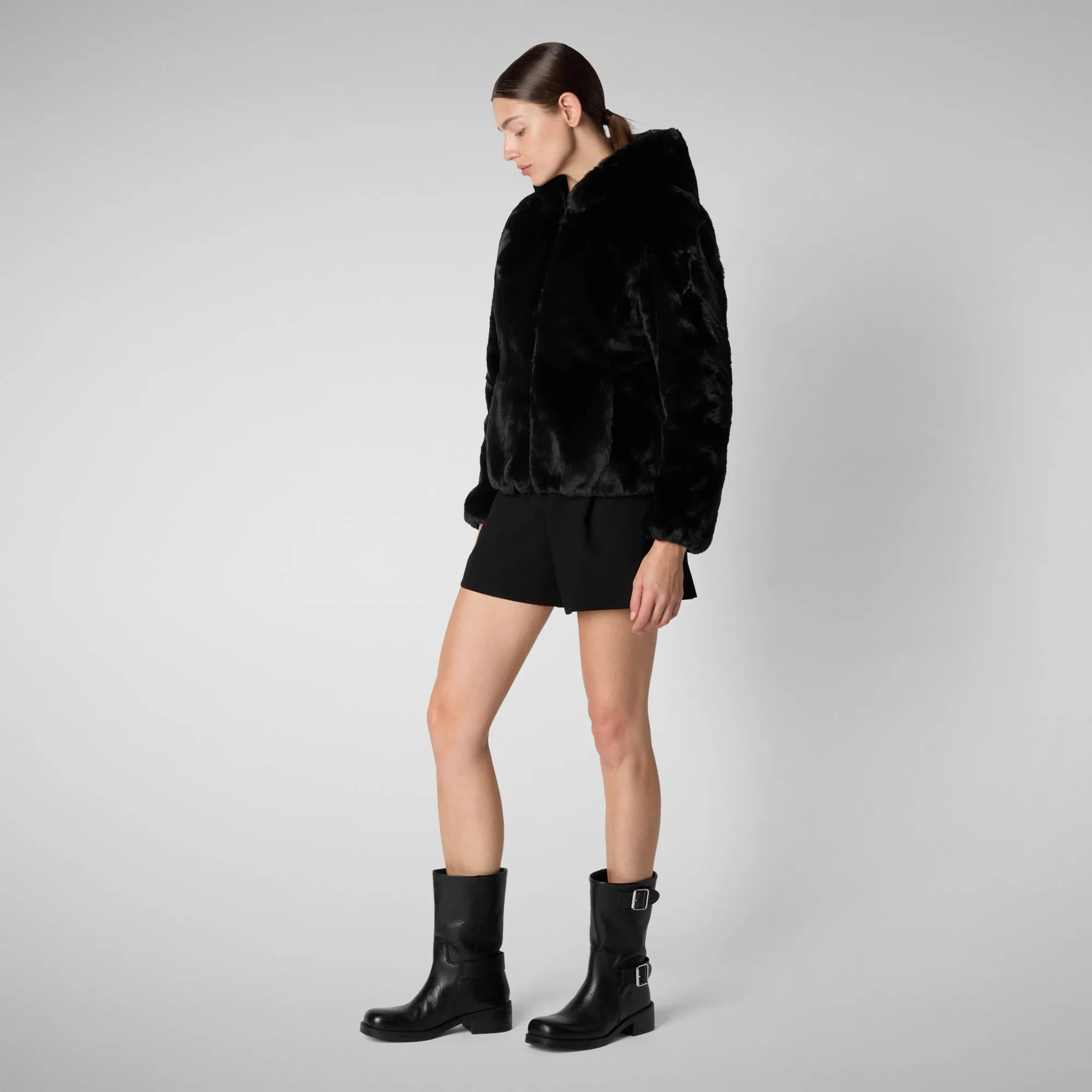 Woman's hooded jacket Laila in black
