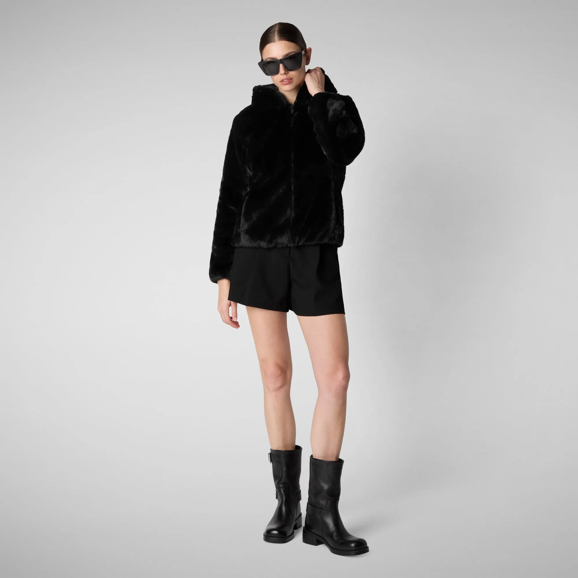 Woman's hooded jacket Laila in black