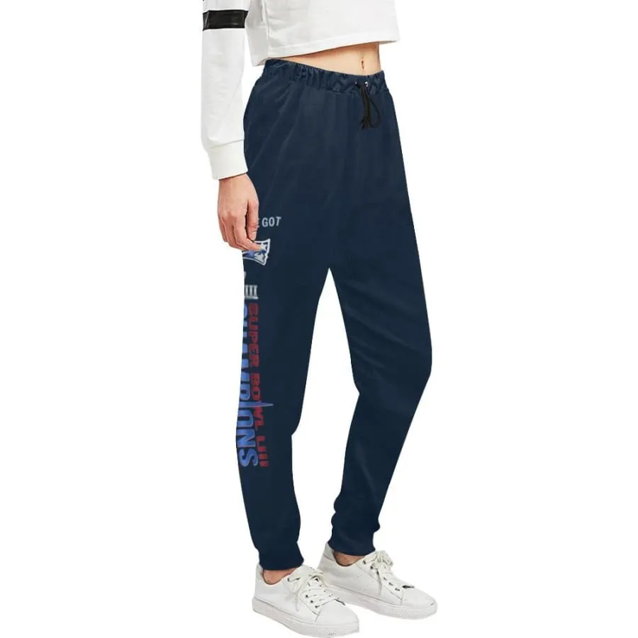 Women's New england patriots Sweatpants Navy Blue|Super bowl LIII champs Jogger Pants