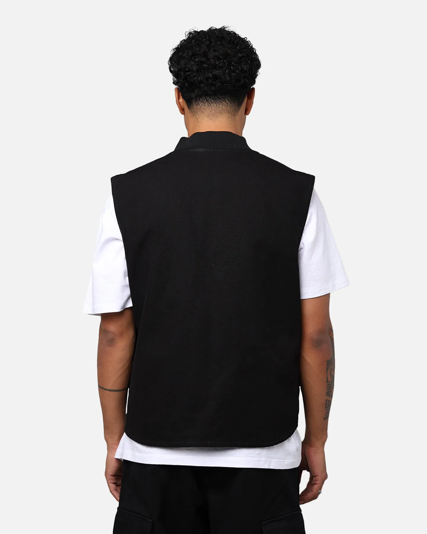 X-Large Ombre Plaid Reversible Vest Black