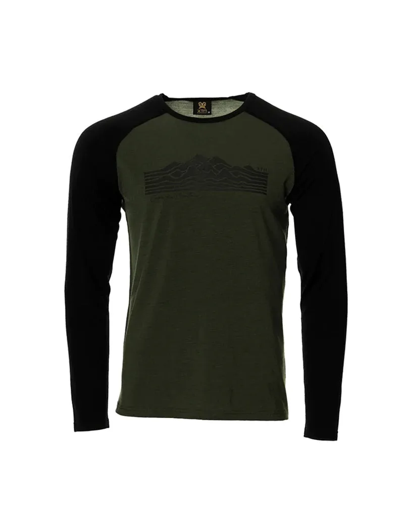 XTM Mountain Merino Wool Unisex Long Sleeve Shirt Moss Sizes 3XL-6XL