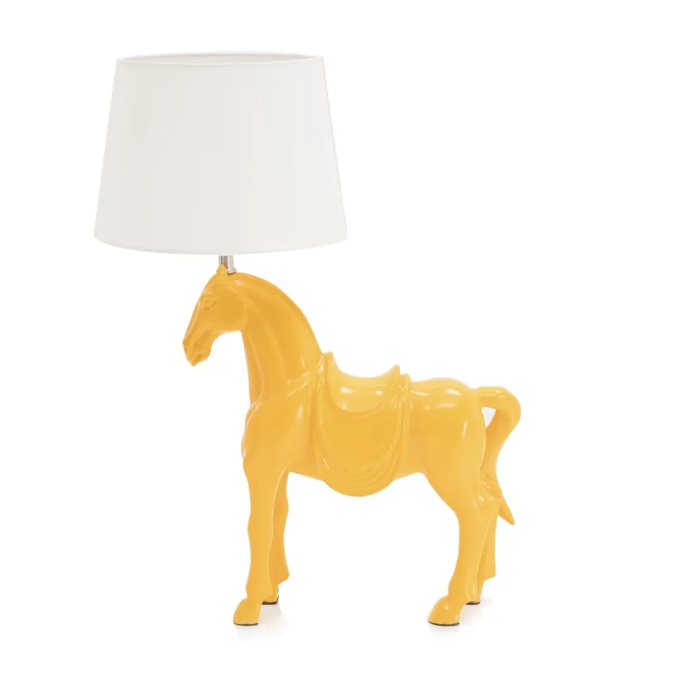 Yellow Contemporary Horse Lamp
